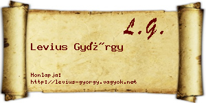 Levius György névjegykártya